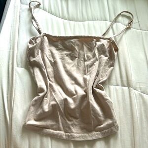 H&M beige cropped tank top